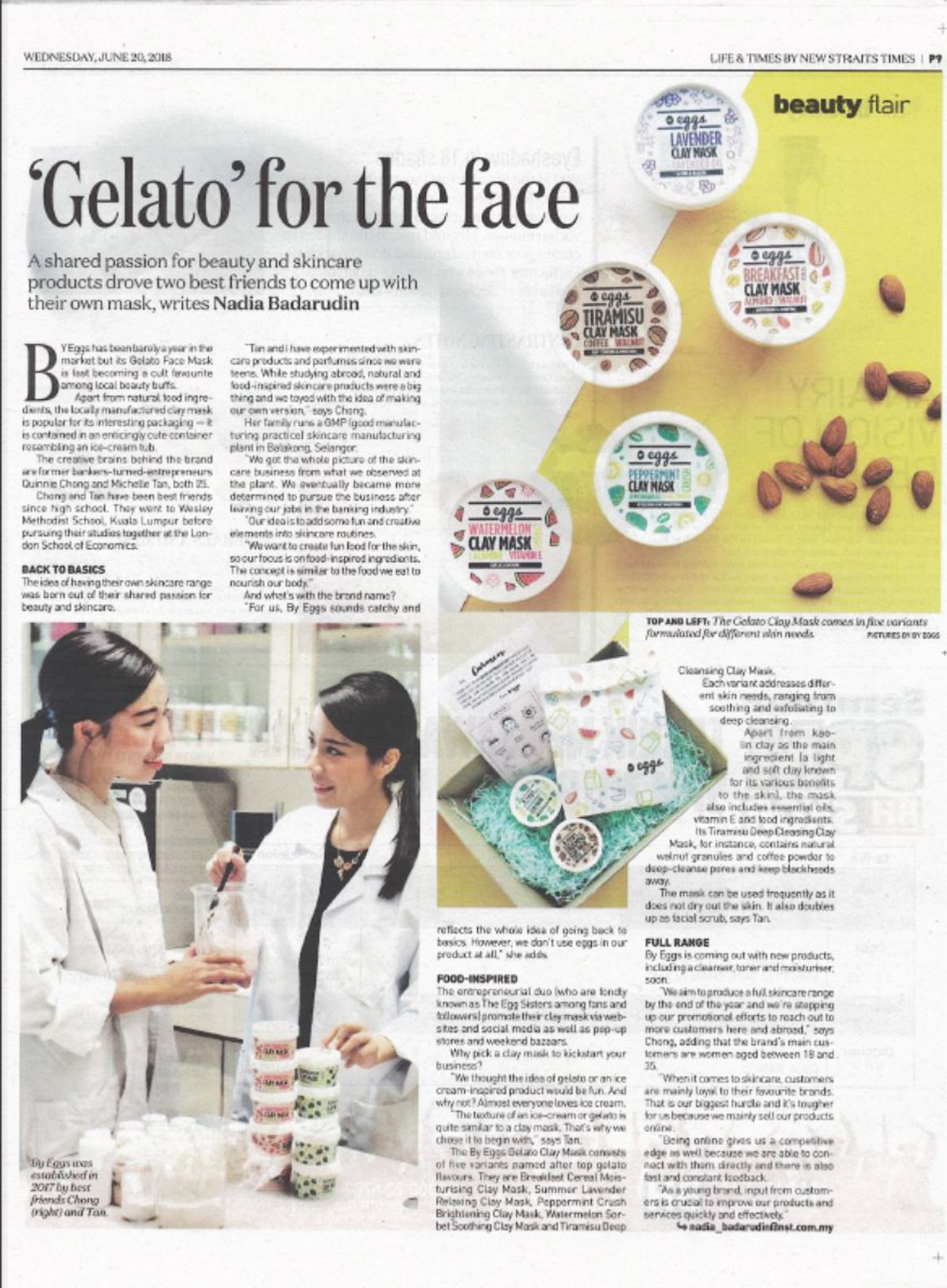 By Eggs featured on the New Straits Times!