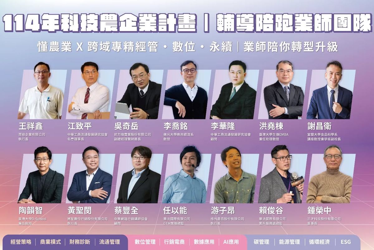 今年年初,我們突然接到邀請,擔任農業部「科技農企業雙軸轉型計畫」的業師