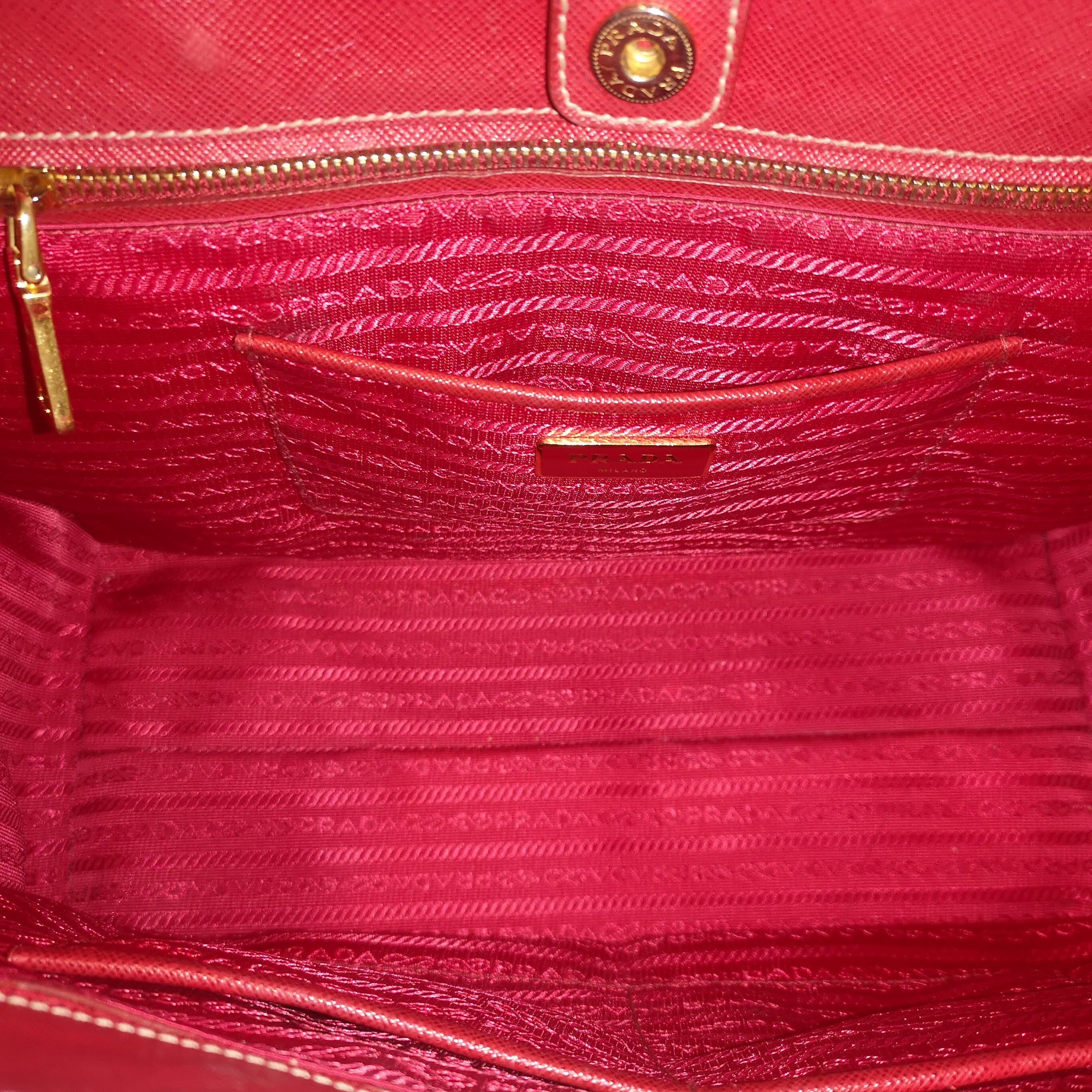 Prada Bicolor Saffiano Lux Tote (Red+Orange) – Luxury Valley