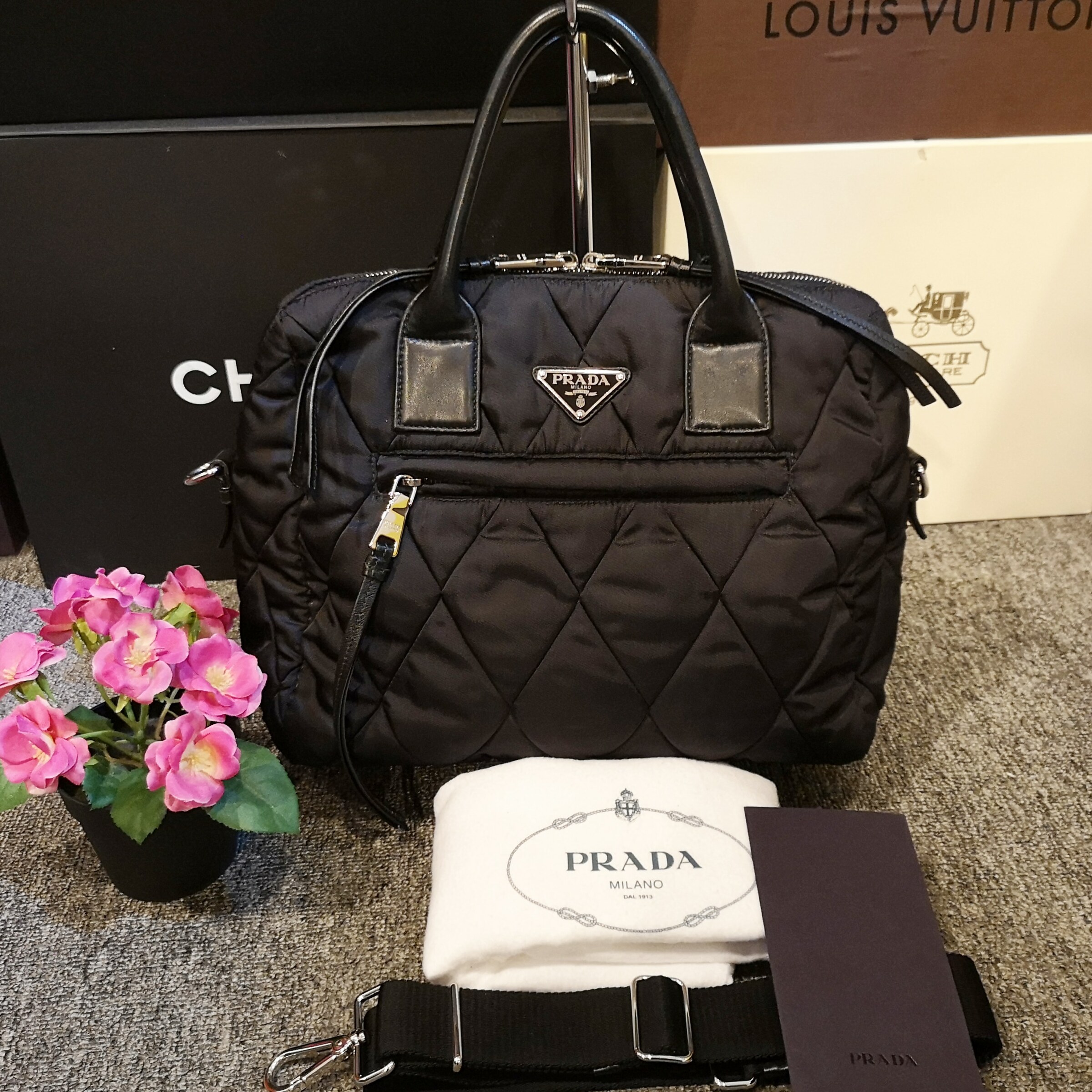Prada Tessuto Bomber 2 Way Bag (Black) – Luxury Valley Branded Bags KL