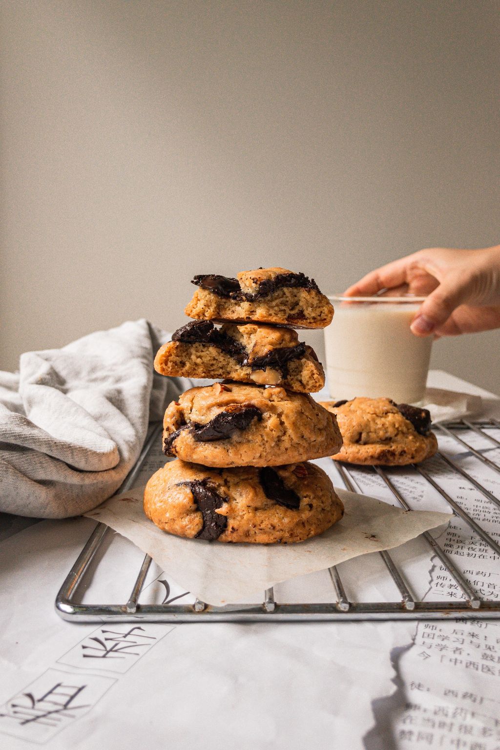 Vegan Brown Butter Almond Chocolate Chip Cookies