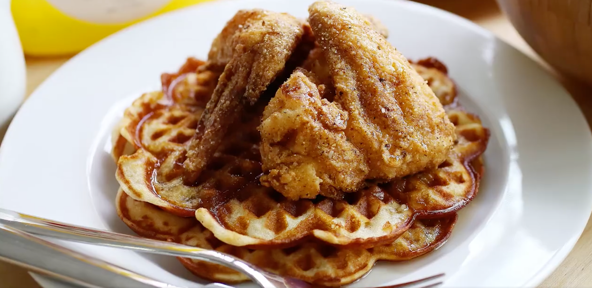 Coconut Waffles with Fried Chicken