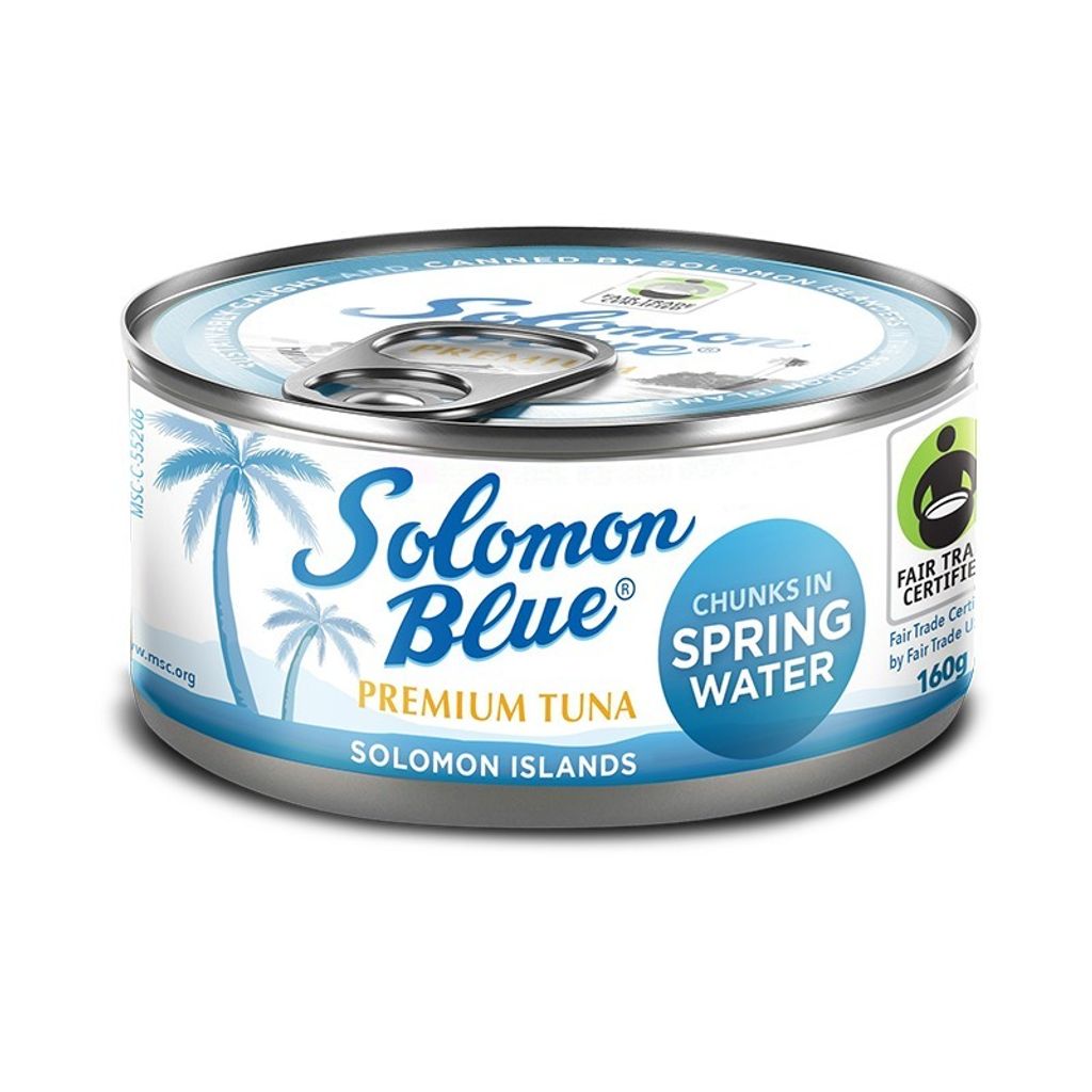 SOLOMON BLUE Tuna Chunk In Spring Water 160gm Medella Malaysia