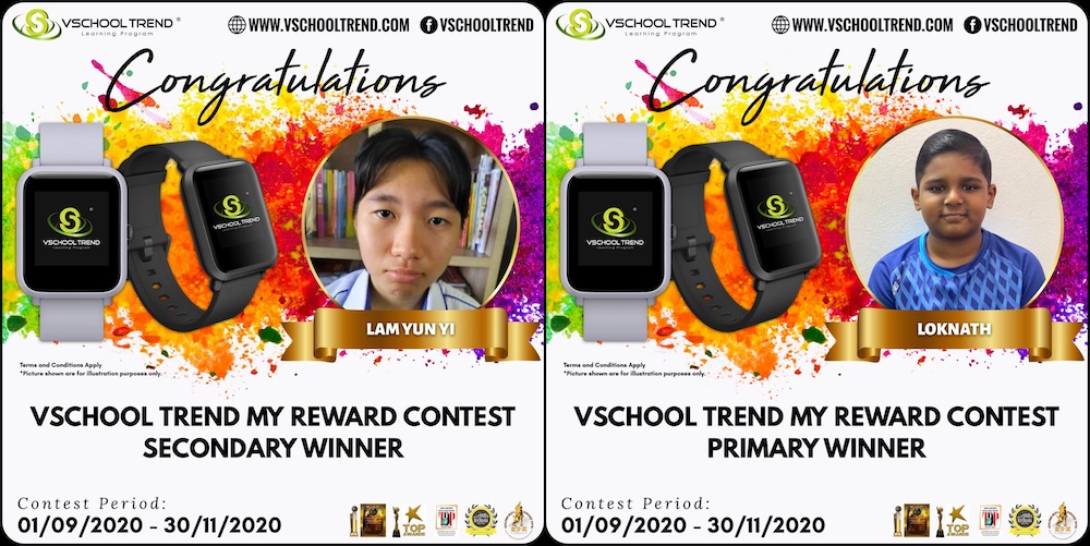 And The Winner Is.... (Vschool Trend My Reward Contest) for 1/9/2020 - 30/11/2020