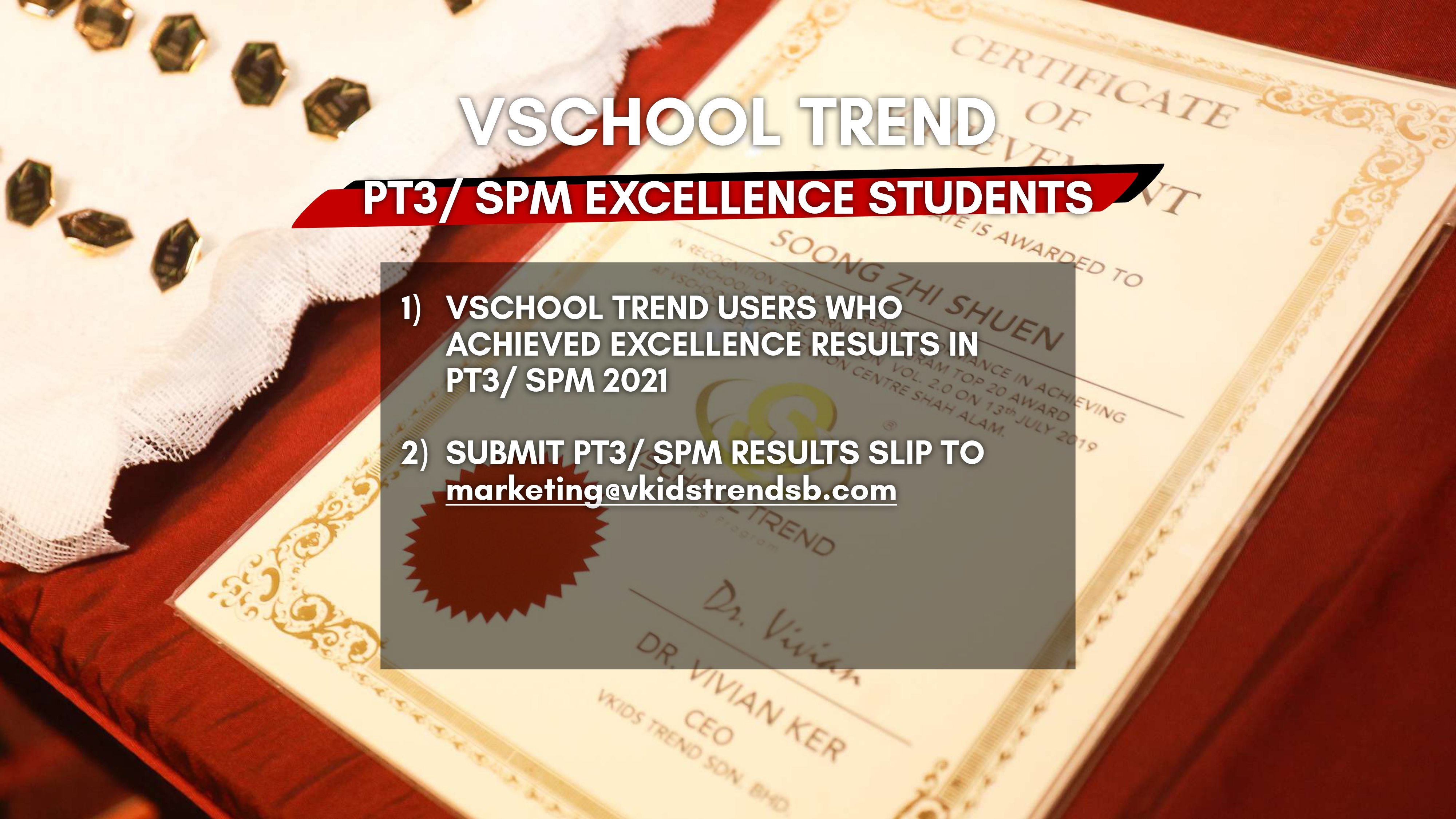 VSchool Trend PT3 SPM Excellence Students Application Now Open (March-May 2022)