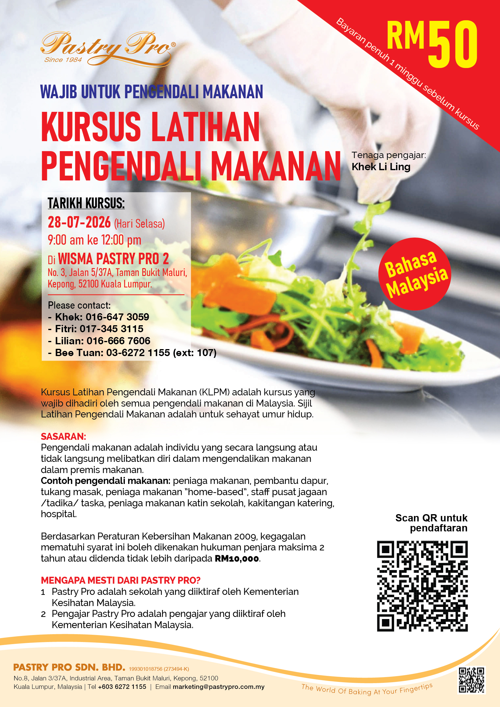 Kursus Latihan Pengendali Makanan (BM)