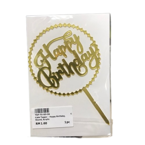 Happy Birthday Acrylic Cake Topper