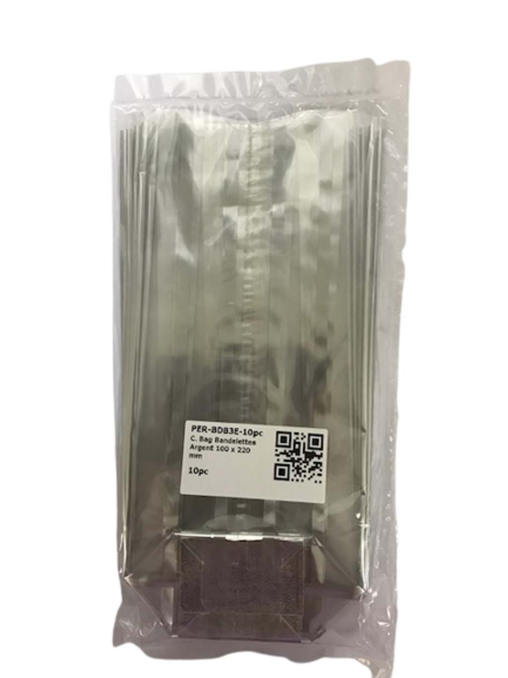 Pastry Pro, Goodies Bag/Cookies Bag Bandelettes Argent (100 x 220mm