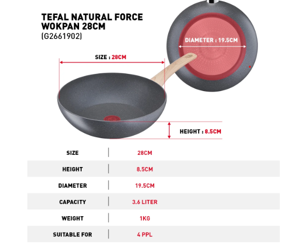 Wok Tefal Natural induction 28cm