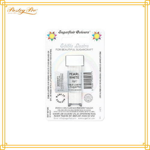 Sugarflair Pearl White Edible Lustre Dust - 100g Value Pack For Cake Decorating