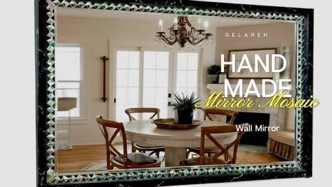 Handmade mirror mosaic wall mirrorgreen diamond (1aa)