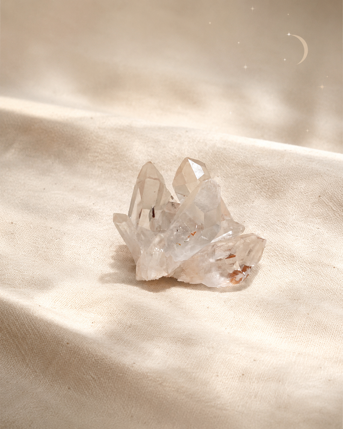 白水晶小晶簇實物不同角度