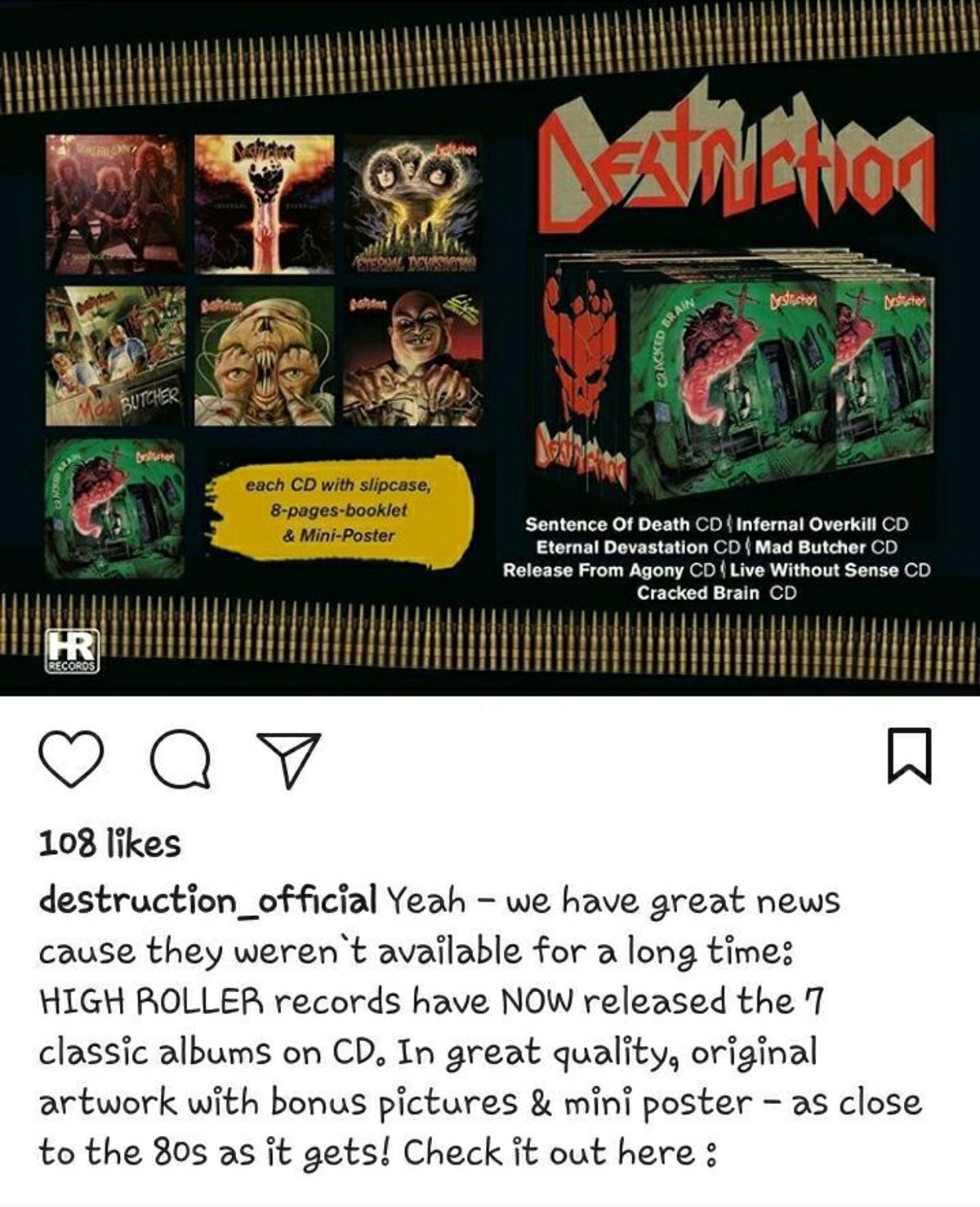 DESTRUCTION reissues 2018!!!