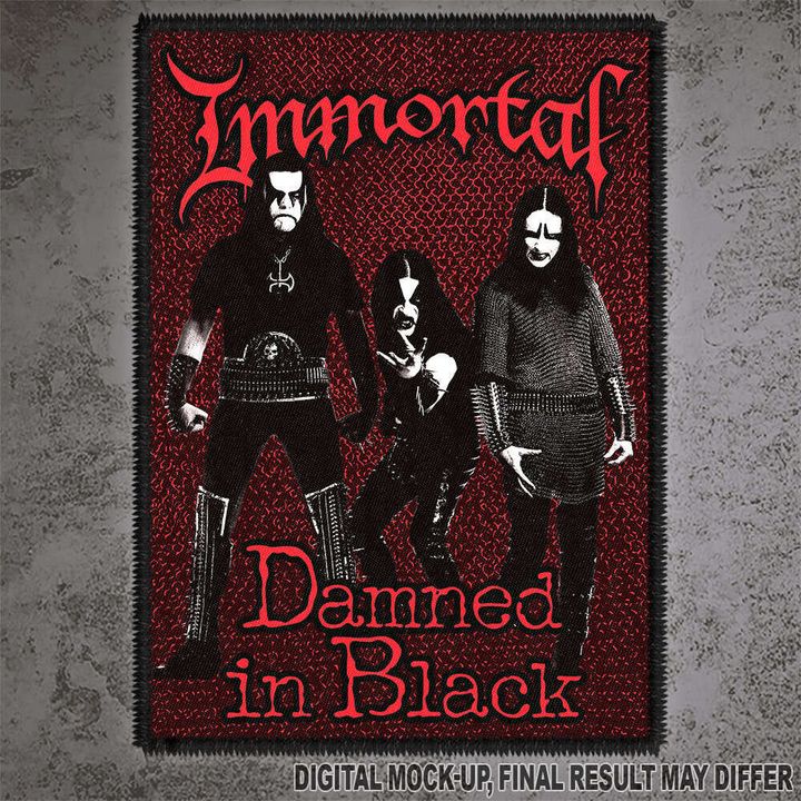IMMORTAL Damned in Black. Woven Patch