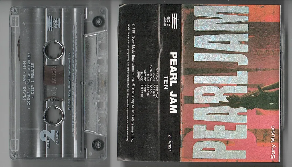 (Used) PEARL JAM Ten CASSETTE TAPE.jpg