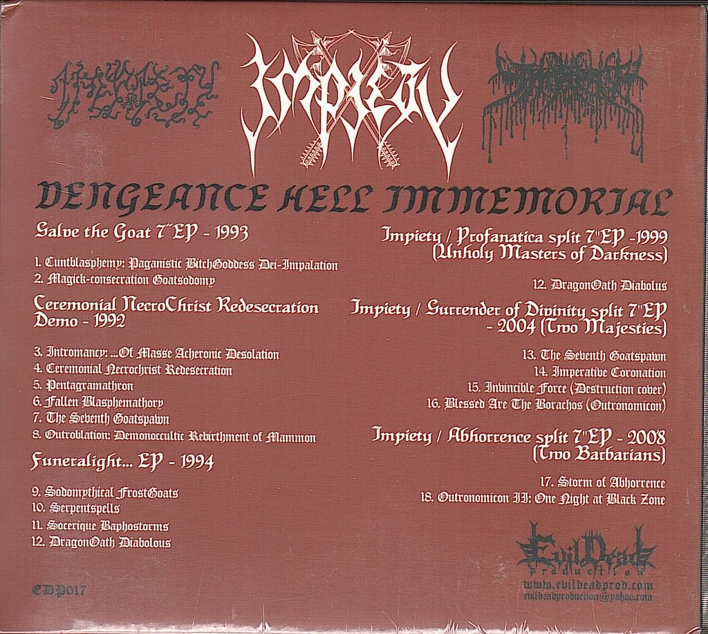 IMPIETY Vengeance Hell Immemorial (Digipak) CD back.jpg