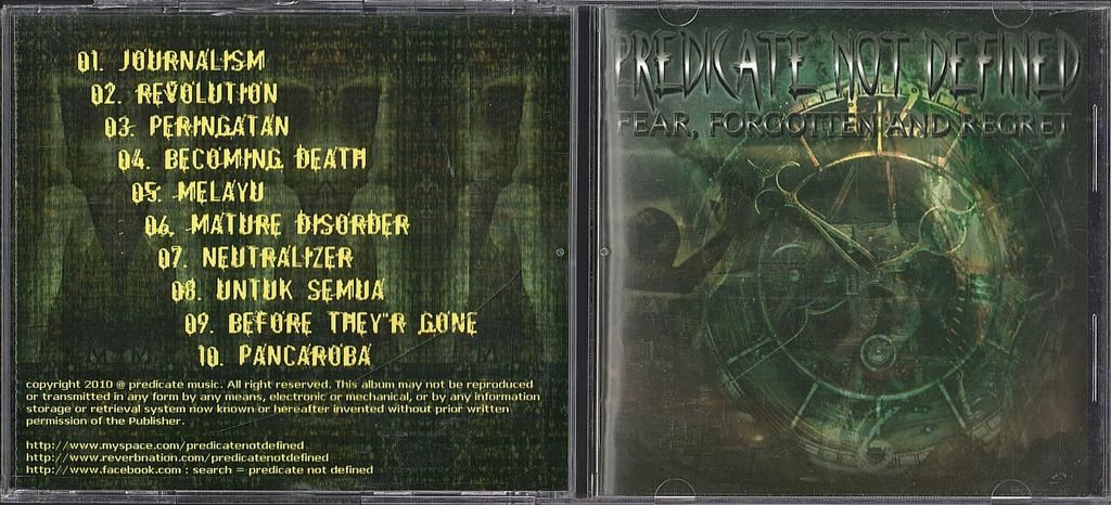(Used) PREDICATE NOT DEFINED Fear, Forgotten And Regret CD.jpg
