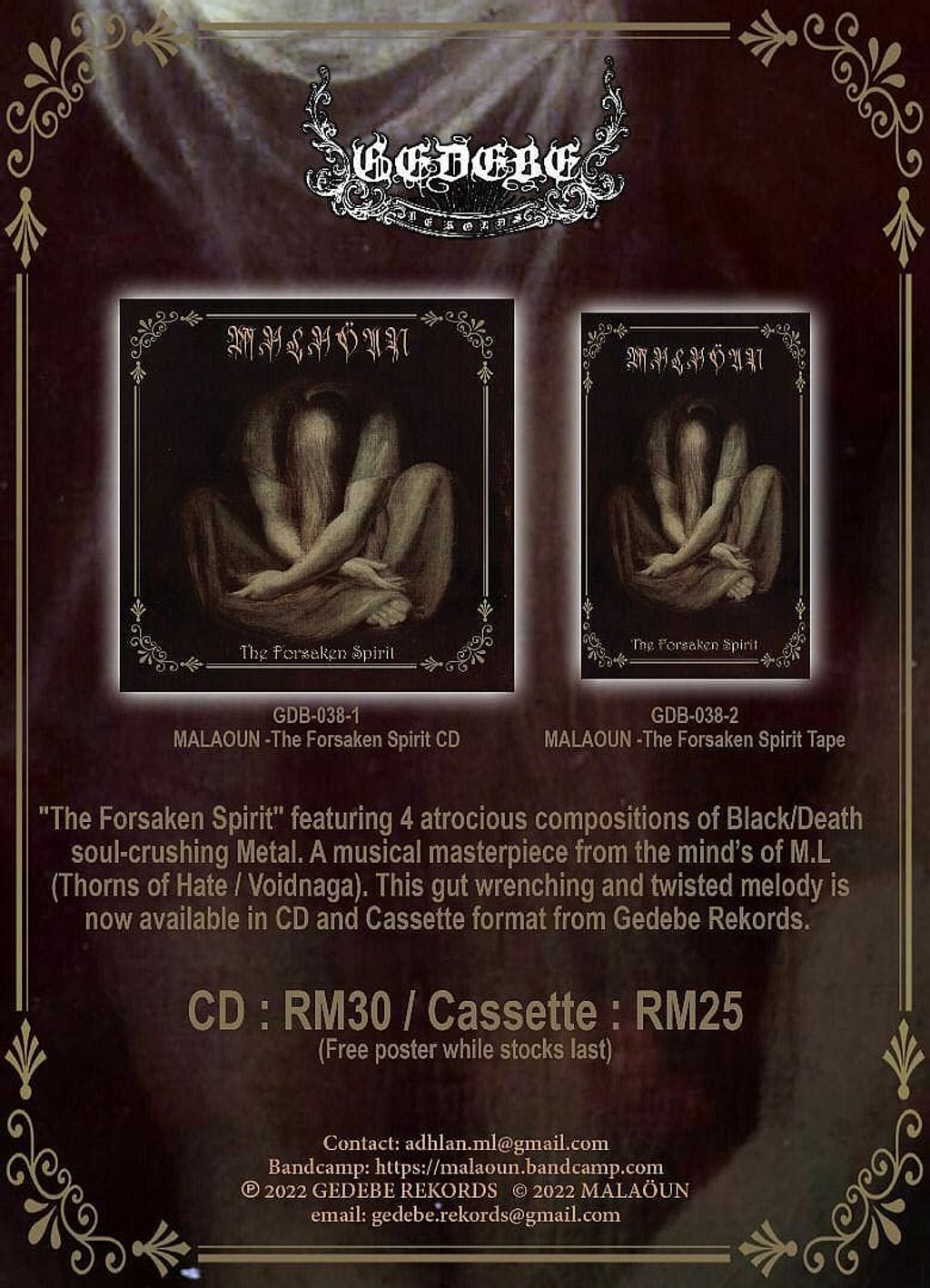 MALAOUN The Forsaken Spirit CD