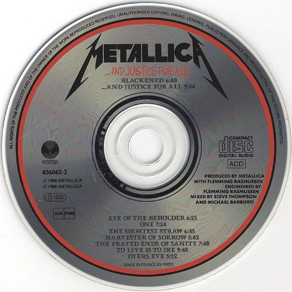 (Used) METALLICA ...And Justice For All CD (EU-FR) cd