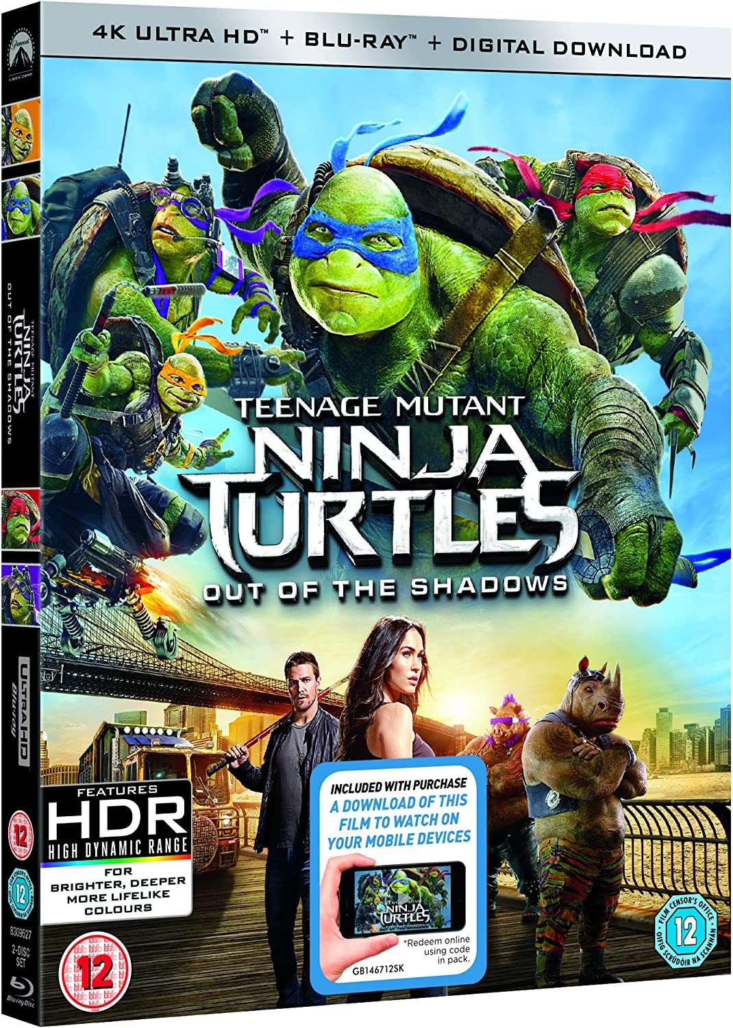 Teenage Mutant Ninja Turtles 4k UHD Blu-ray. Atmos Digital code