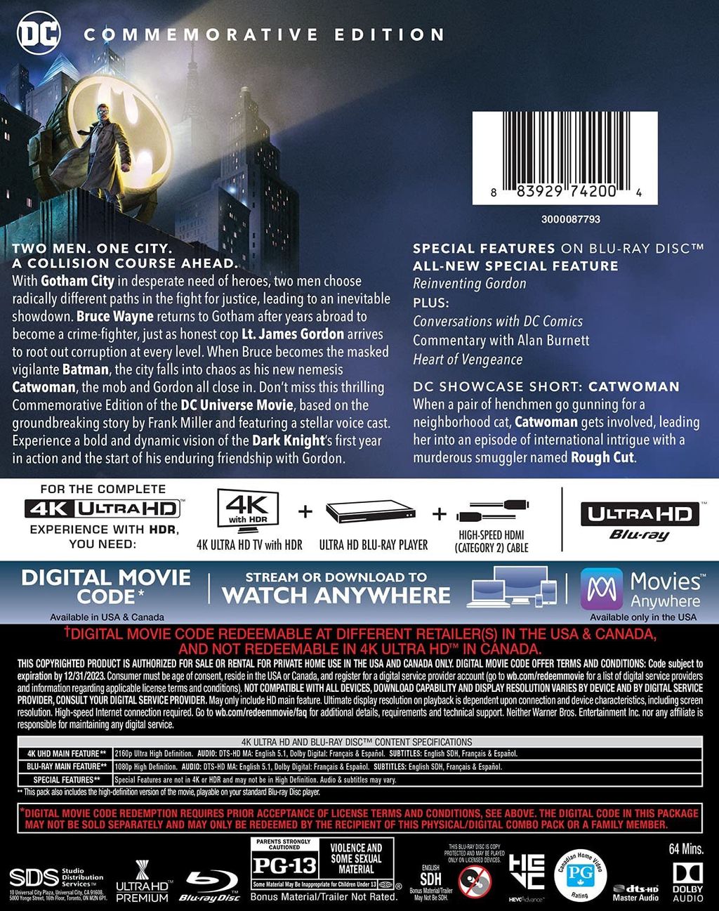 BATMAN Year One Commemorative Edition 4K Ultra-HD Blu-ray 2-DISCS2