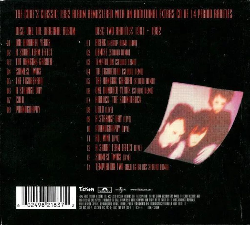 (Used) THE CURE Pornography (Deluxe Edition, Remastered, Digipak, Slipcase) 2CD BACK