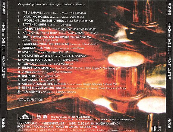 (Used) VARIOUS Free Soul Parade (JAPAN PRESS) CD BACK