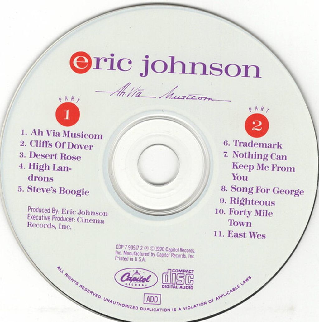 Used) ERIC JOHNSON Ah Via Musicom CD – Rock At Large