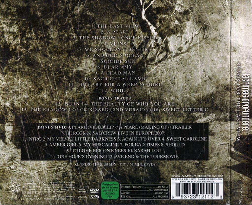 LACRIMAS PROFUNDERE Songs For The Last View (Limited Edition, Digipak) CD+DVD2.jpg