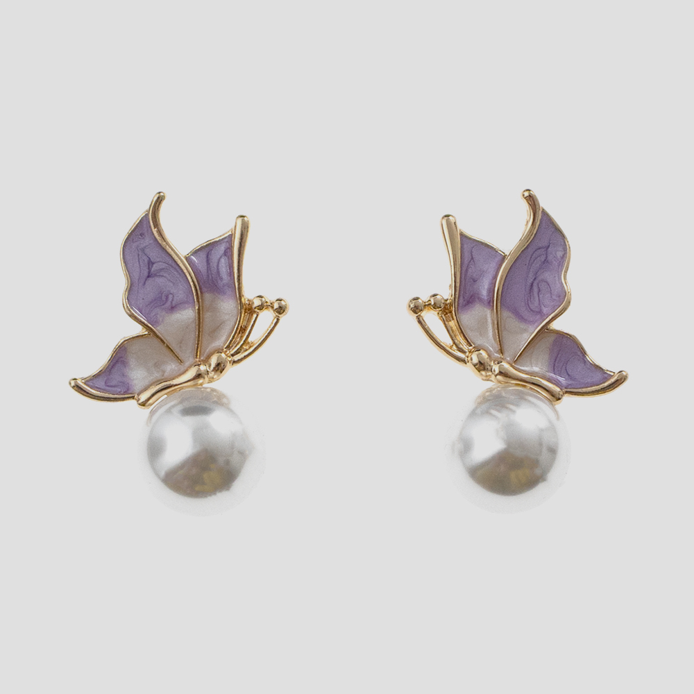 violet-pearl-butterfly-vintage-earrings