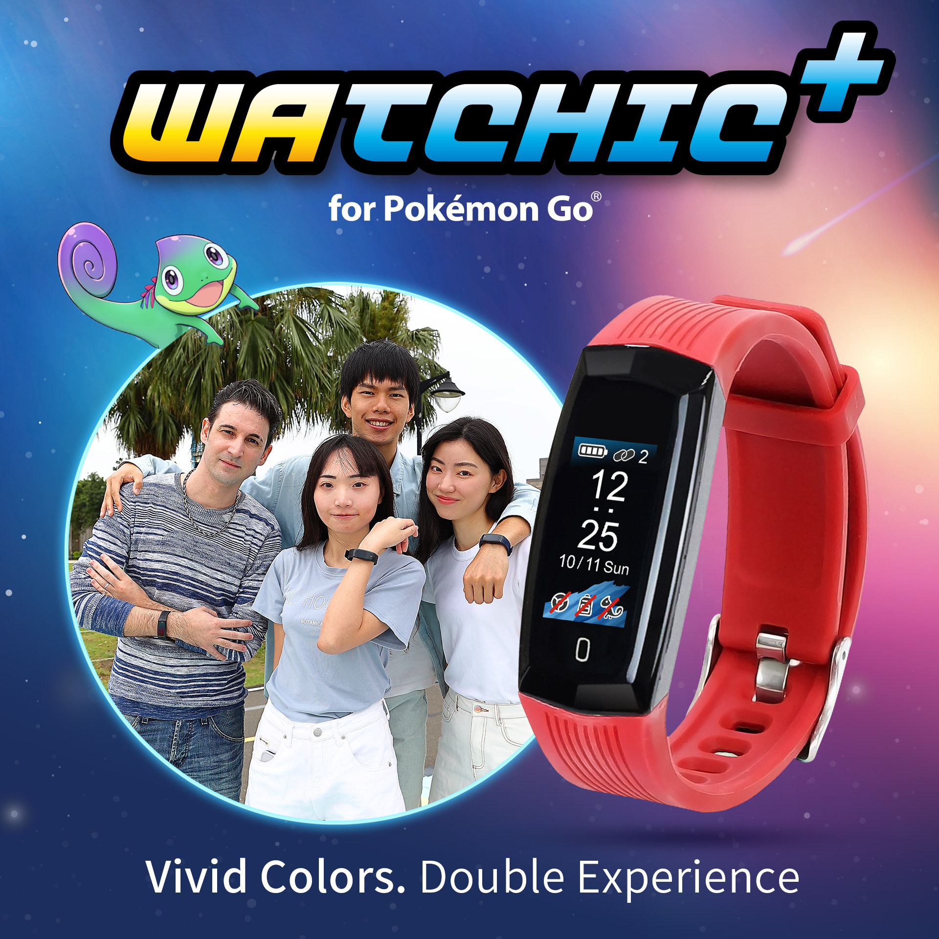 Amazon.com: Go-tcha Evolve LED-Touch Wristband Watch for Pokemon Go with  Auto Catch and Auto Spin - Black/Red : Toys & Games