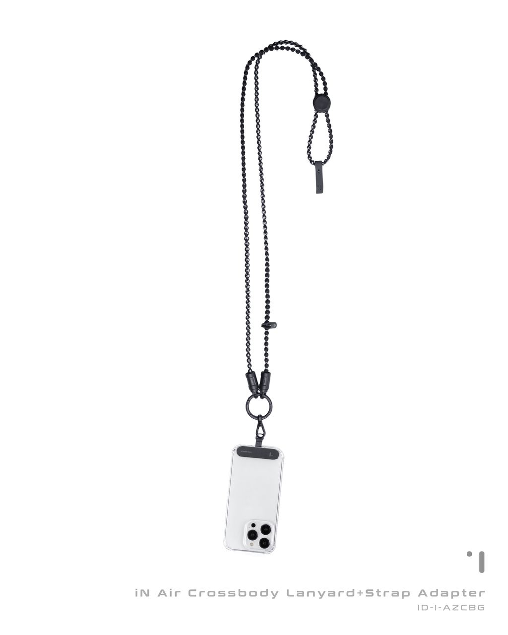 INCODER AIR CROSSBODY LANYARD_BLACK & GRAY 商品主圖白背45BG