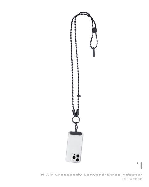 INCODER AIR CROSSBODY LANYARD_BLACK & GRAY 商品主圖白背45BG