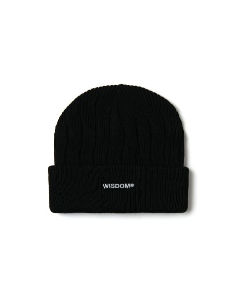 WISDOM® LOGO BEANIE - BLACK 毛帽WA24-1A04-01 (1)