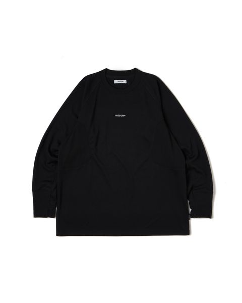 WISDOM® SHINCOOL® L:S TEE - 黑色長袖上衣-1