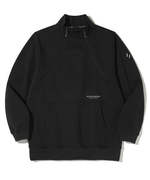 DOUBLE HALF ZIP SWEATSHIRT_BLACK_WOL090 (1)