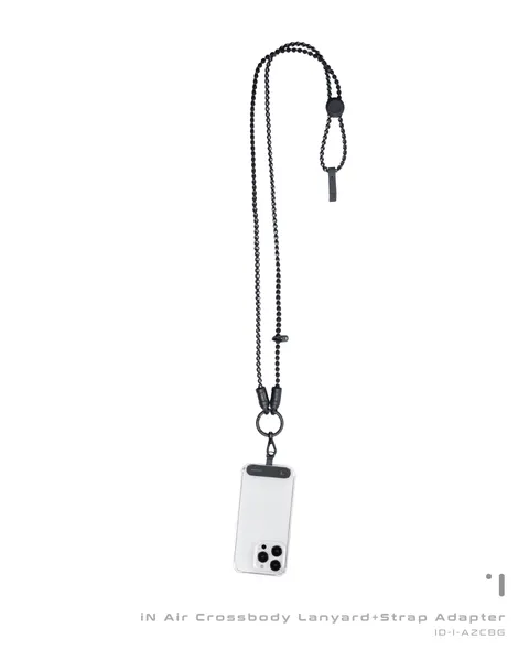 INCODER AIR CROSSBODY LANYARD_BLACK & GRAY 商品主圖白背45BG