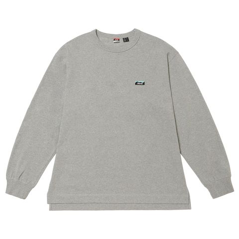 ECO HYBRID BOX LOGO EMBROIDERY LS TEE_L.GRY