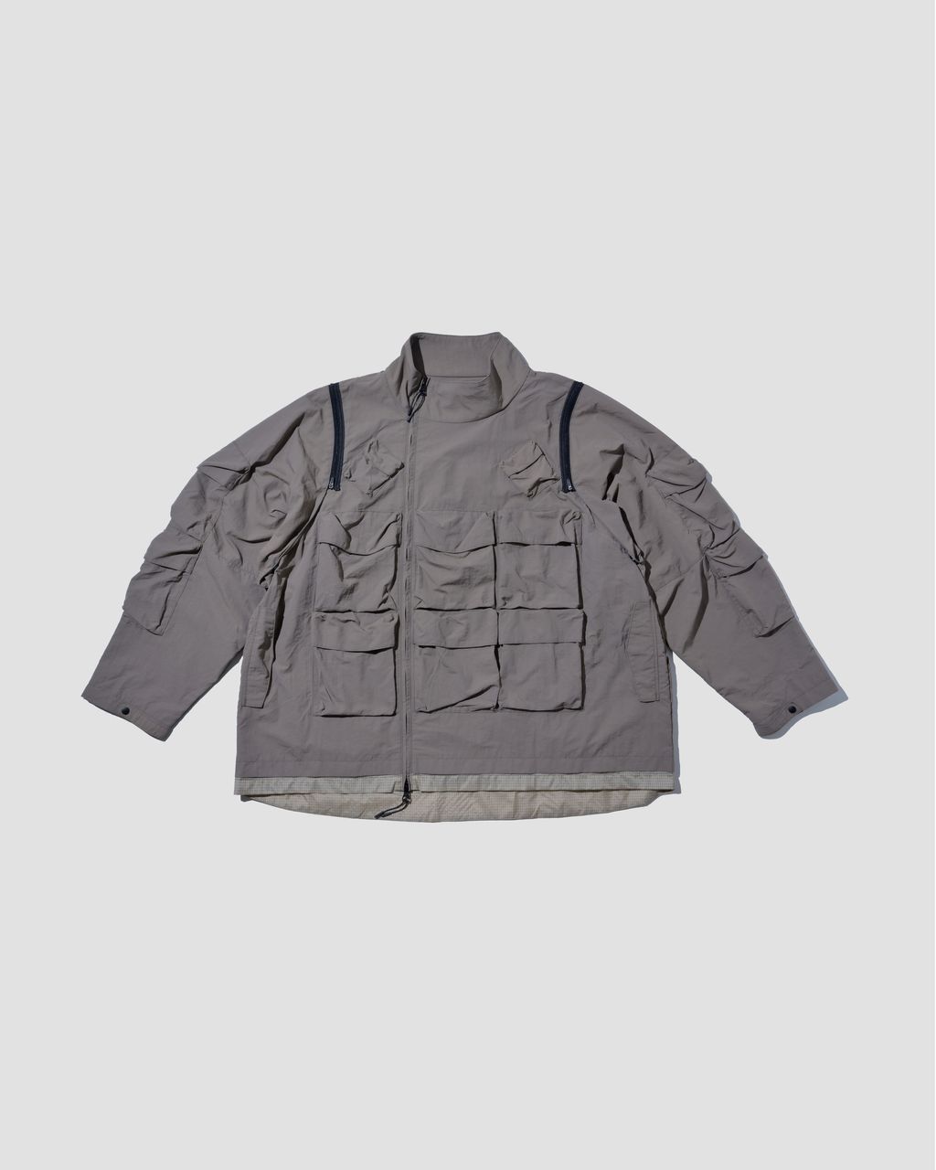 Double-way Detachable Vest Jacket_Khaki_1
