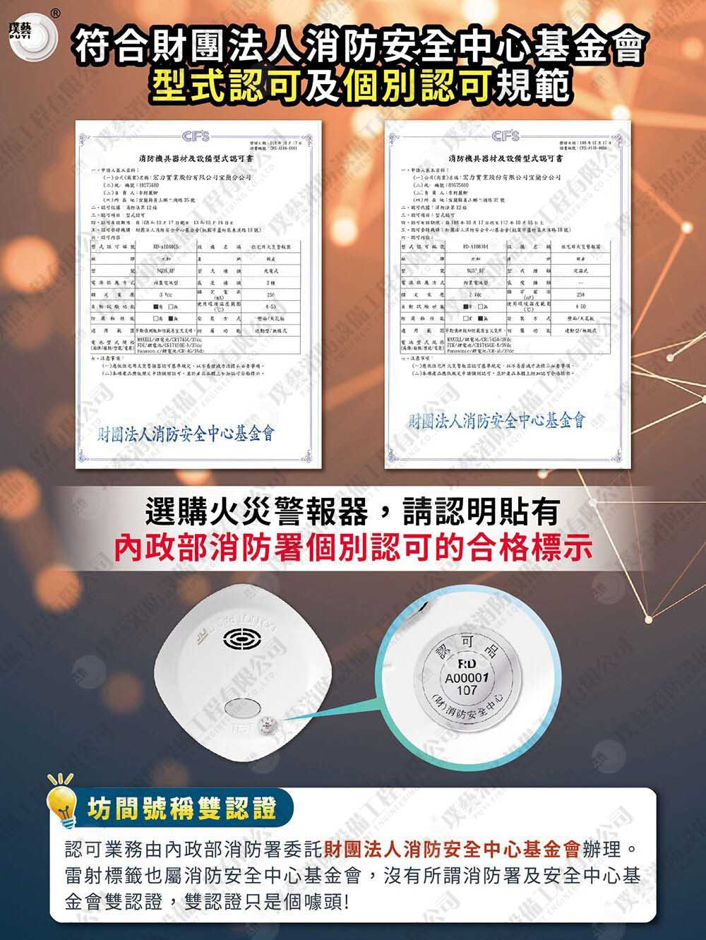 符合CFS型式認可及個別認可