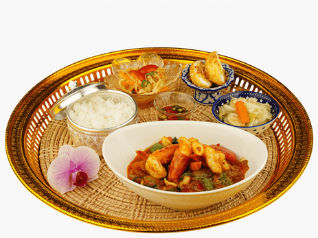 小食泰鹹蛋炒大蝦餐盤