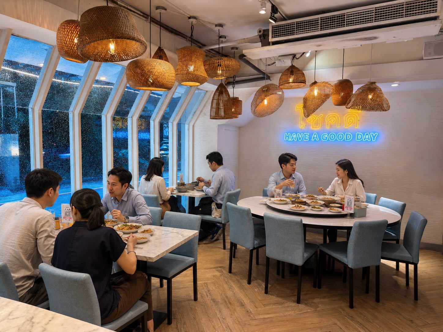 小食泰台北松山區泰式料理餐廳雨天用餐環境