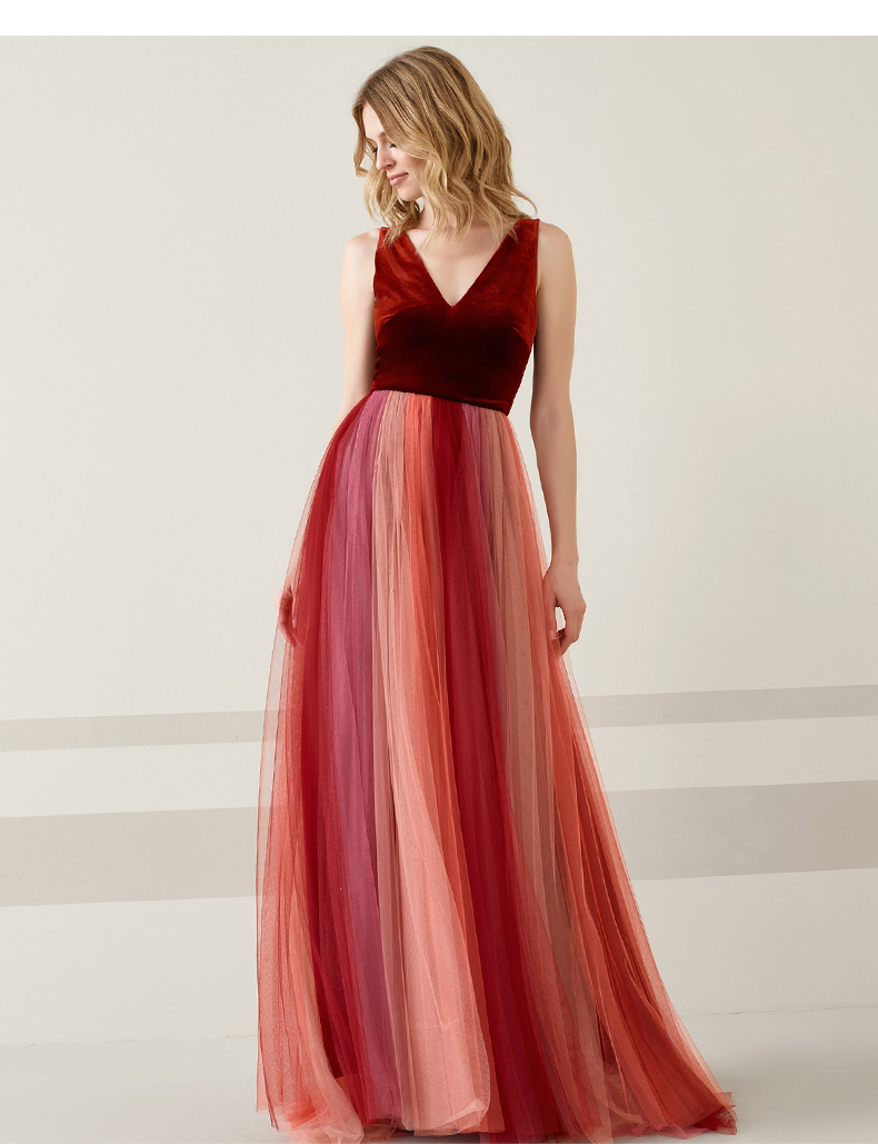 maroon dinner dress