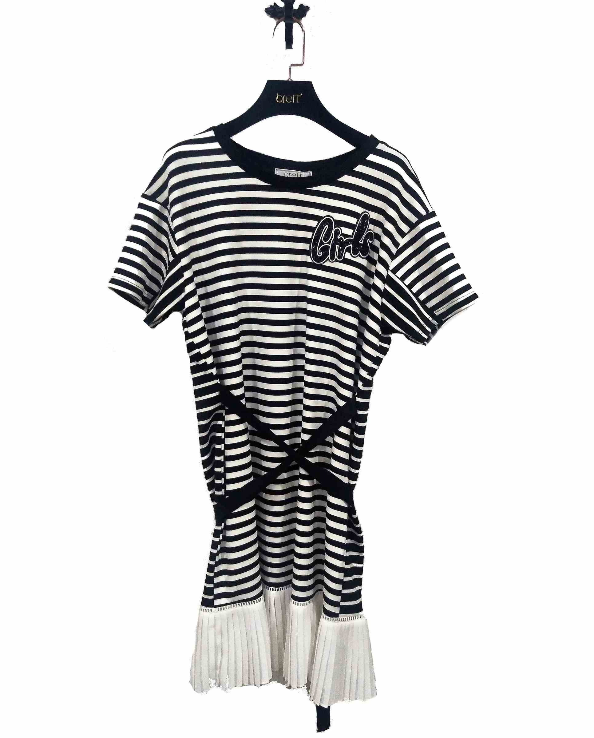 Summer latest T-Shirt dress design with  tunic dress ladies fashion style for stripe casual dress (1).jpg