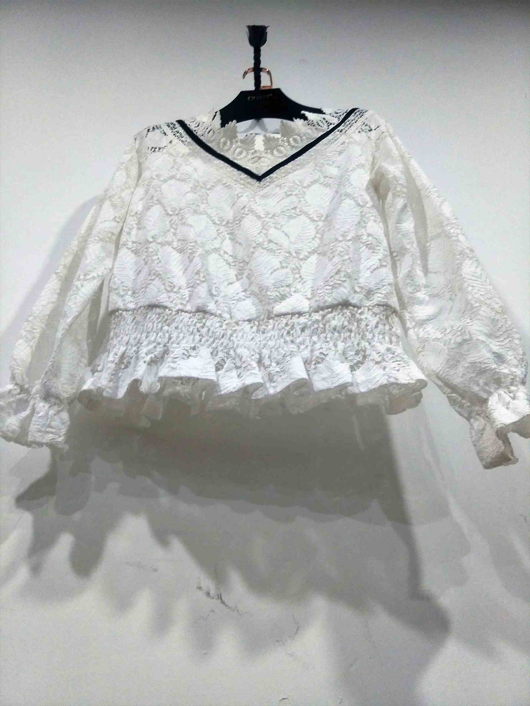 White lace blouse with Ladies blouses tops design spring summer for Old lady blouse (6).jpg