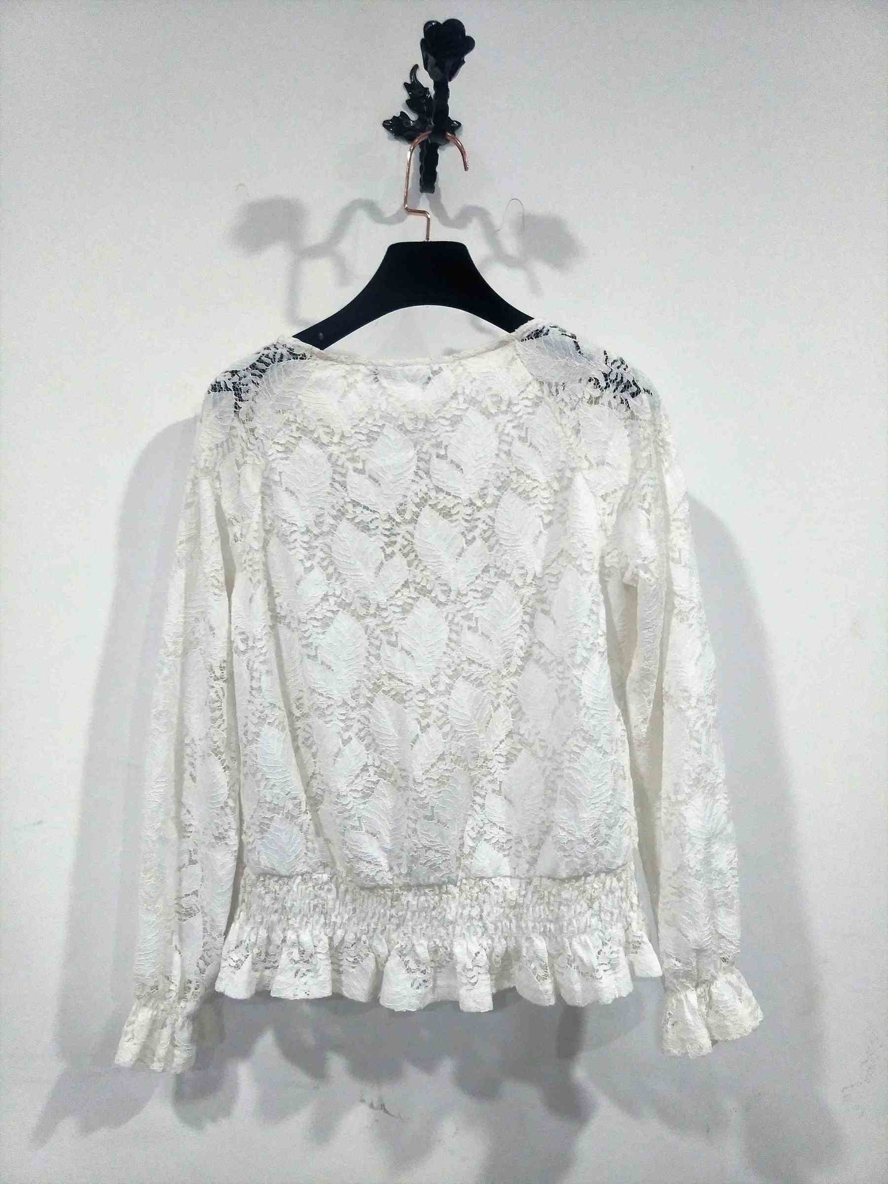 White lace blouse with Ladies blouses tops design spring summer for Old lady blouse (6).jpg