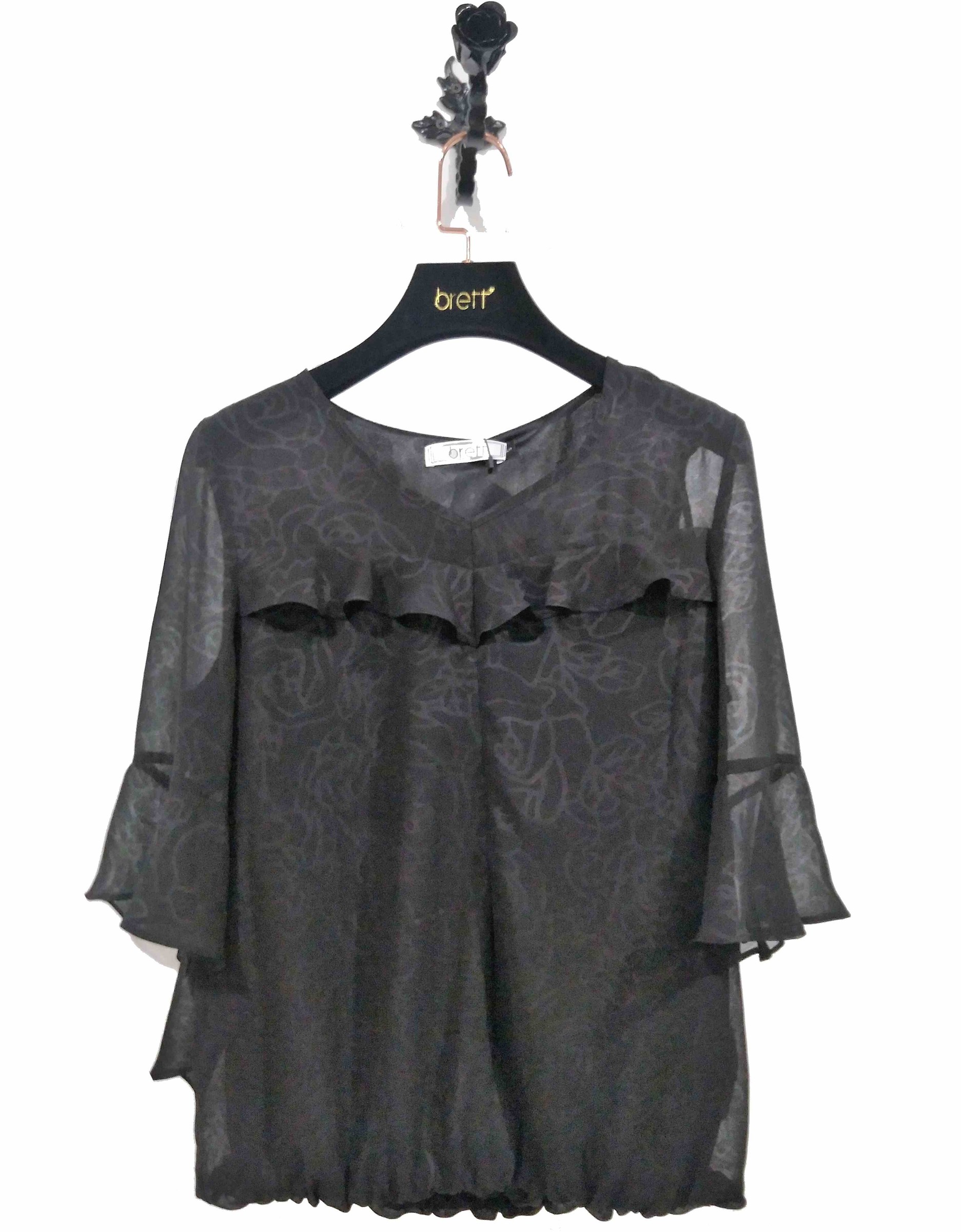 Black chiffon top with elegant ladies chiffon blouse woman for images of chiffon tops (6).jpg