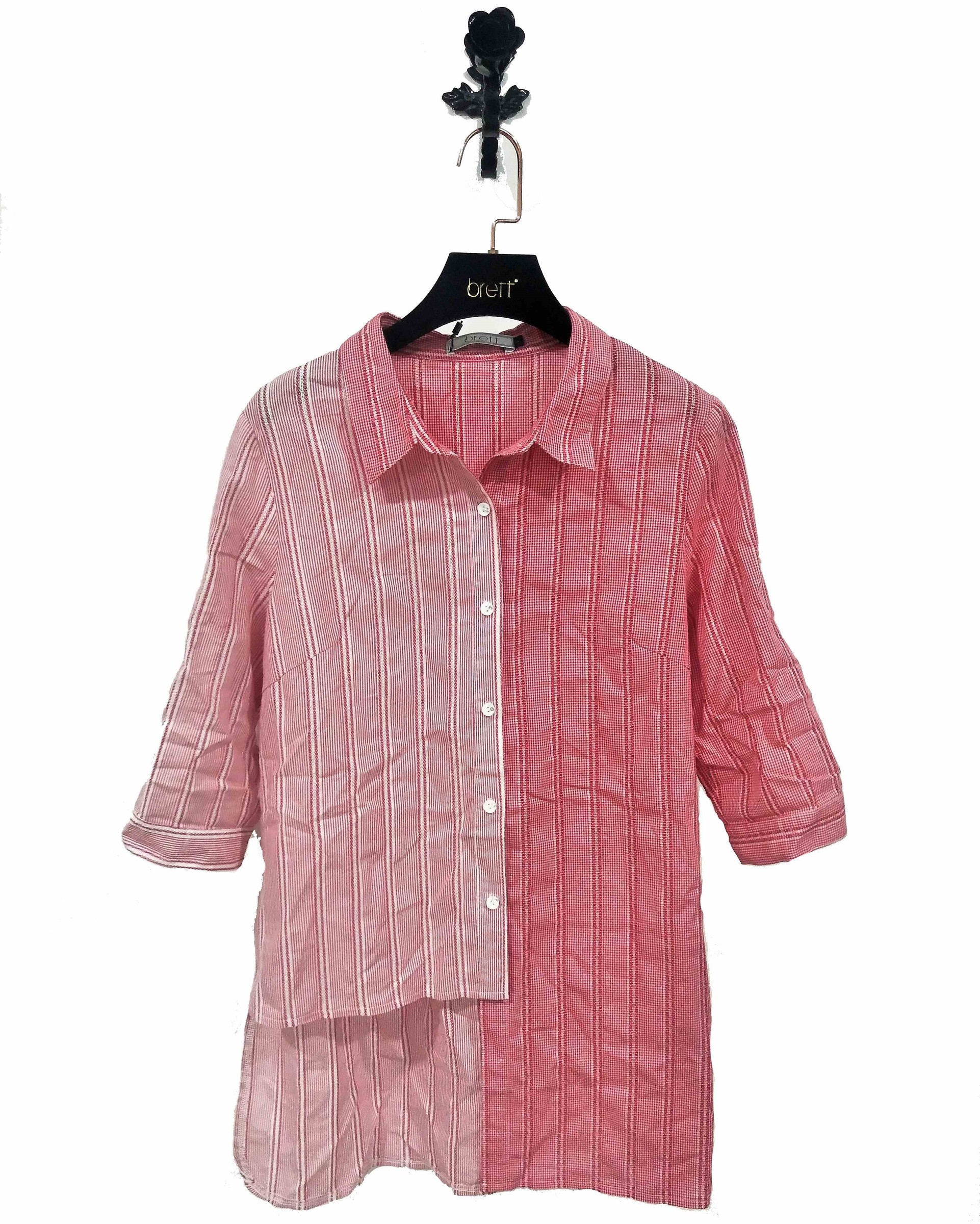 Casual shirt for women with red and white stripe design summer spring for ladies shirt simple design (7).jpg