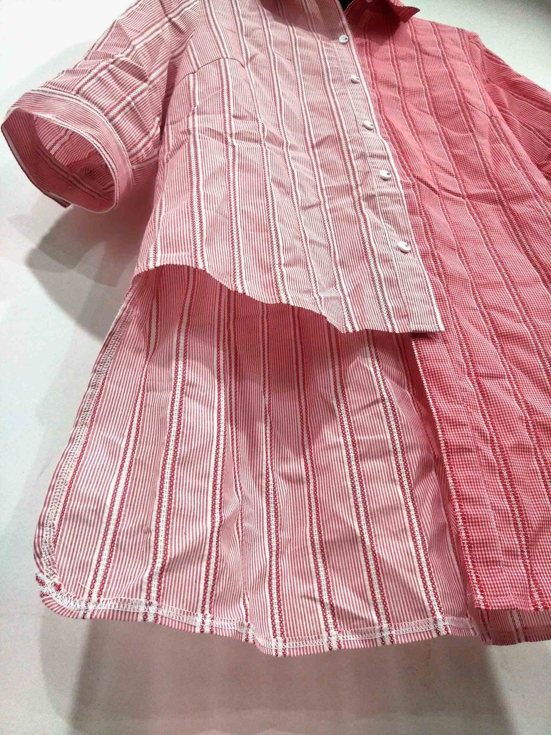 Casual shirt for women with red and white stripe design summer spring for ladies shirt simple design (7).jpg