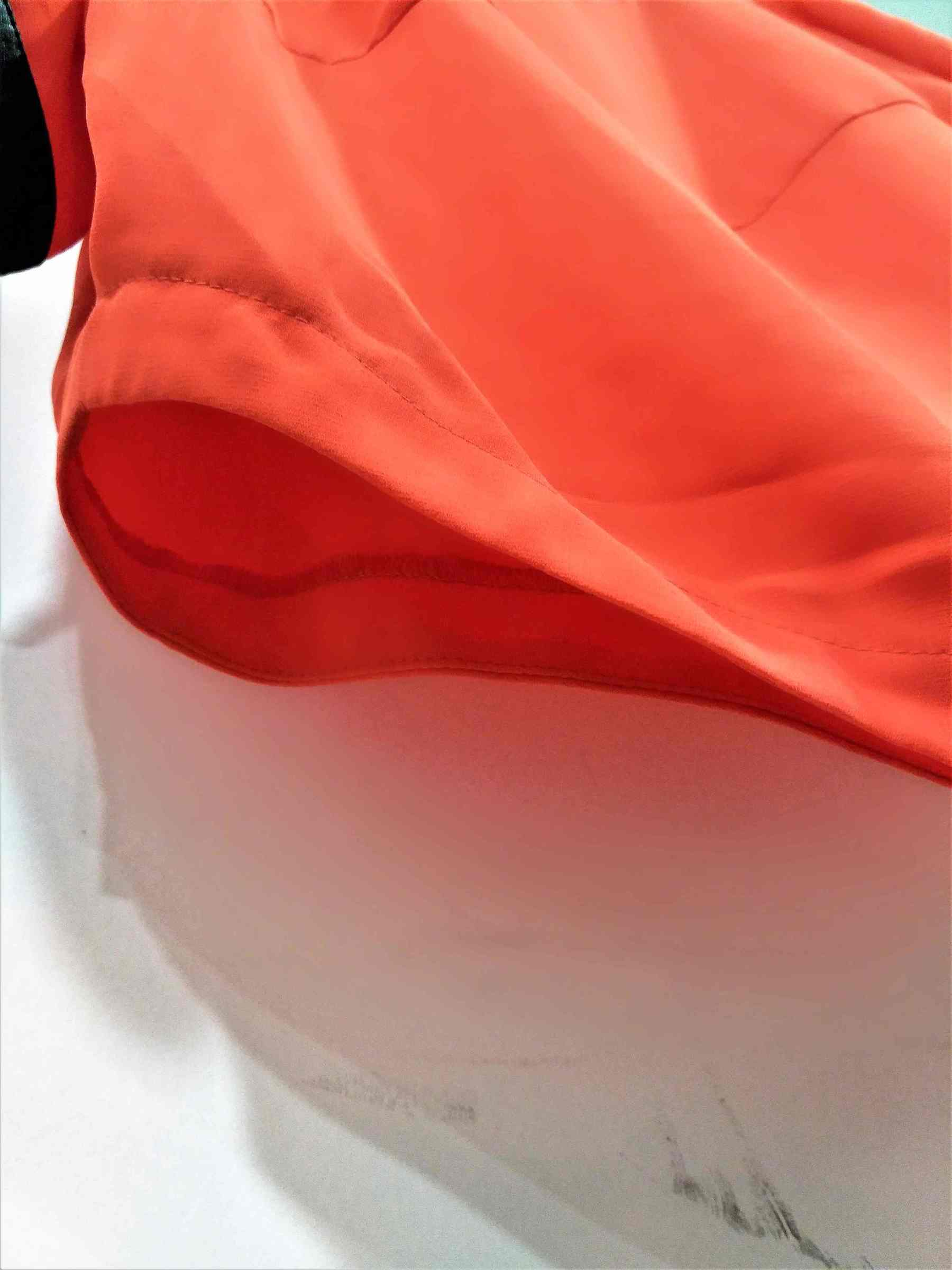 Latest ladies orange tops long sleeve with elastic hem tops for wholesale tunic tops and black leather (1).jpg